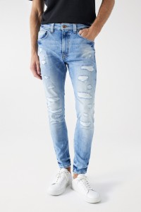 JEANS SLIM CRAFT SERIES COM ROTOS