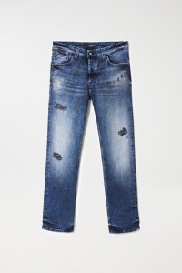 JEANS REGULAR CRAFT SERIES COM ROTOS PRETOS