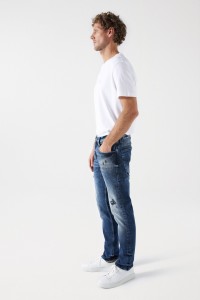 CRAFT SERIES REGULAR JEANS WITH BLACK RIPS