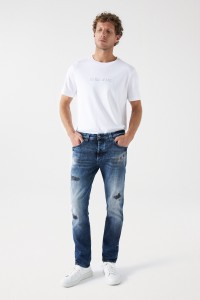 CRAFT SERIES REGULAR JEANS WITH BLACK RIPS