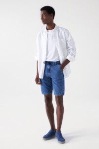 LINEN MIX TEXTURED SHORTS