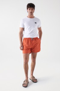 SHORT DE BAIN UNI AVEC CORDON DE SERRAGE