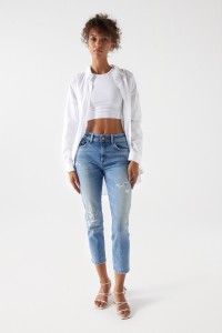 TRUE-JEANS MIT RISSEN