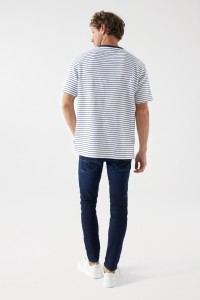 TEXTURED STRIPED T-SHIRT