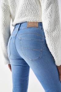 SECRET PUSH IN-JEANS, SLIM-PASSFORM, MIT GLANZEFFEKTEN