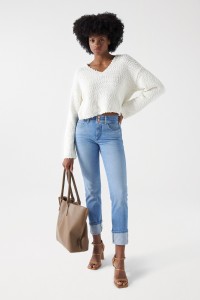 SECRET PUSH IN-JEANS, SLIM-PASSFORM, MIT GLANZEFFEKTEN