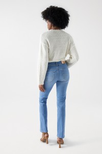 SECRET PUSH IN-JEANS, SLIM-PASSFORM, MIT GLANZEFFEKTEN