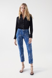 JEANS DESTINY PUSH UP JACQUARD CROPPED SLIM