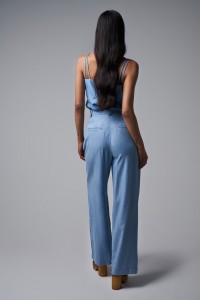 LIGHTDENIM WIDE LEG TROUSERS