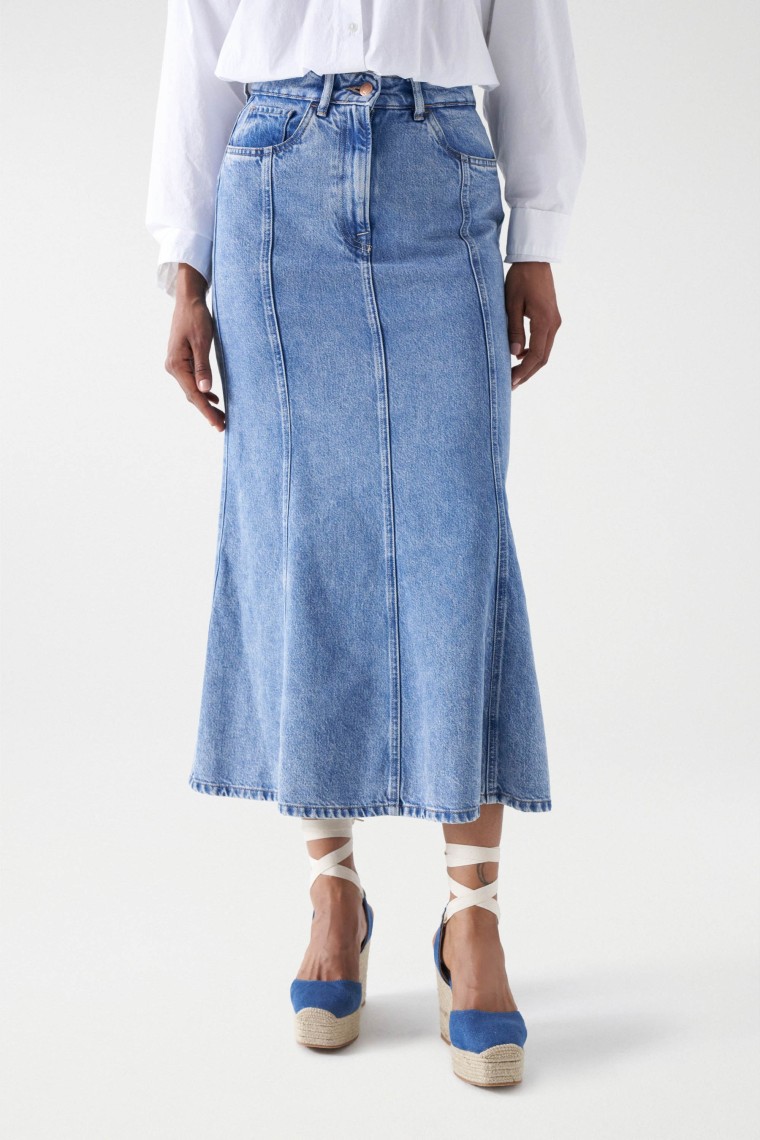 JUPE MIDI EN DENIM