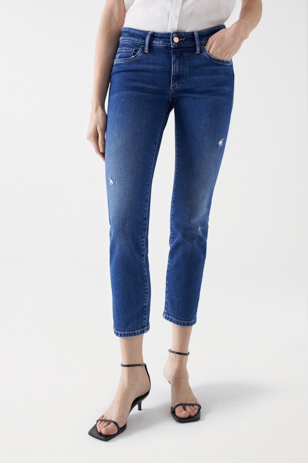 JEANS WONDER PUSH UP CROPPED SLIM COM RASGES