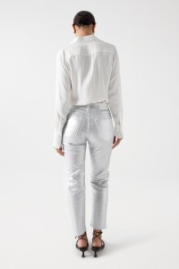 TRUE METALLIC EFFECT DENIM JEANS