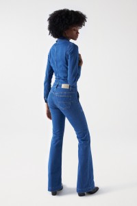 DESTINY PUSH UP FLARE DENIM JUMPSUIT