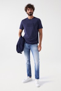 CRAFT SERIES SLIM JEANS WITH COPPER-COLOURED BUTTON