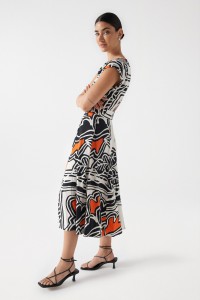 MIDI DRESS WITH PRINT