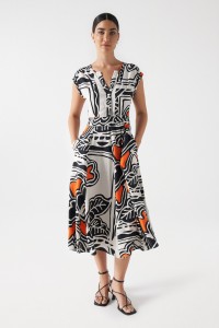 MIDI DRESS WITH PRINT