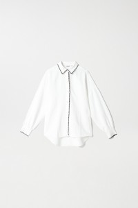 LINEN SHIRT WITH EMBROIDERED DETAIL