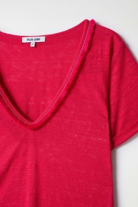 LEINEN-T-SHIRT MIT GLANZDETAIL