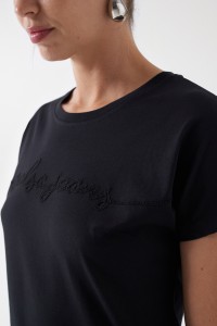 T-SHIRT WITH EMBROIDERED SALSA LOGO