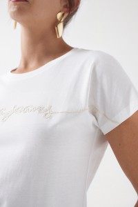 T-SHIRT WITH EMBROIDERED SALSA LOGO