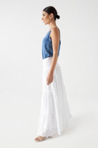 LONG SKIRT WITH BRODERIE ANGLAISE