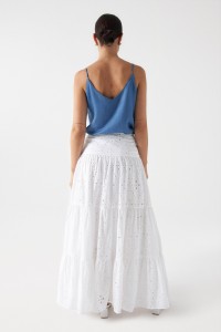 LONG SKIRT WITH BRODERIE ANGLAISE