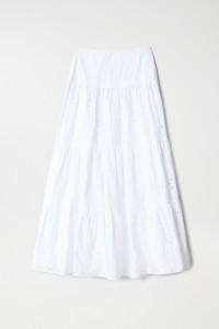 LONG SKIRT WITH BRODERIE ANGLAISE