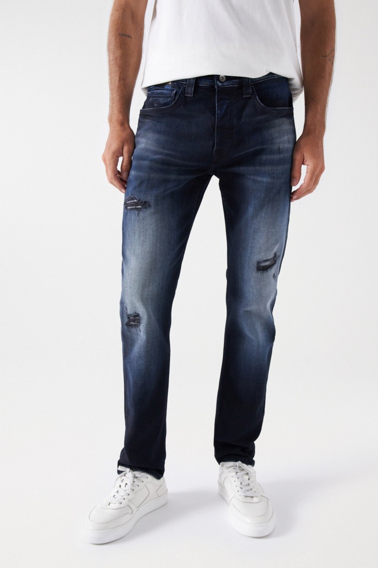 CRAFT SERIES SLIM-JEANS MIT RISSEN