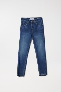 CROPPED SLIM FAITH PUSH IN JEANS WITH FRAYED HEM