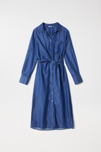 ROBE-CHEMISIER LONGUE EN LIGHTDENIM