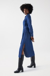 LONG LIGHTDENIM SHIRT DRESS