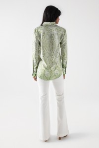 SATIN-FEEL SHIRT WITH FLORAL PRINT