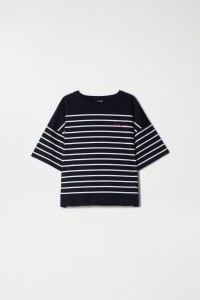 STRIPED T-SHIRT WITH SALSA LOGO