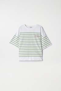 STRIPED T-SHIRT WITH SALSA LOGO