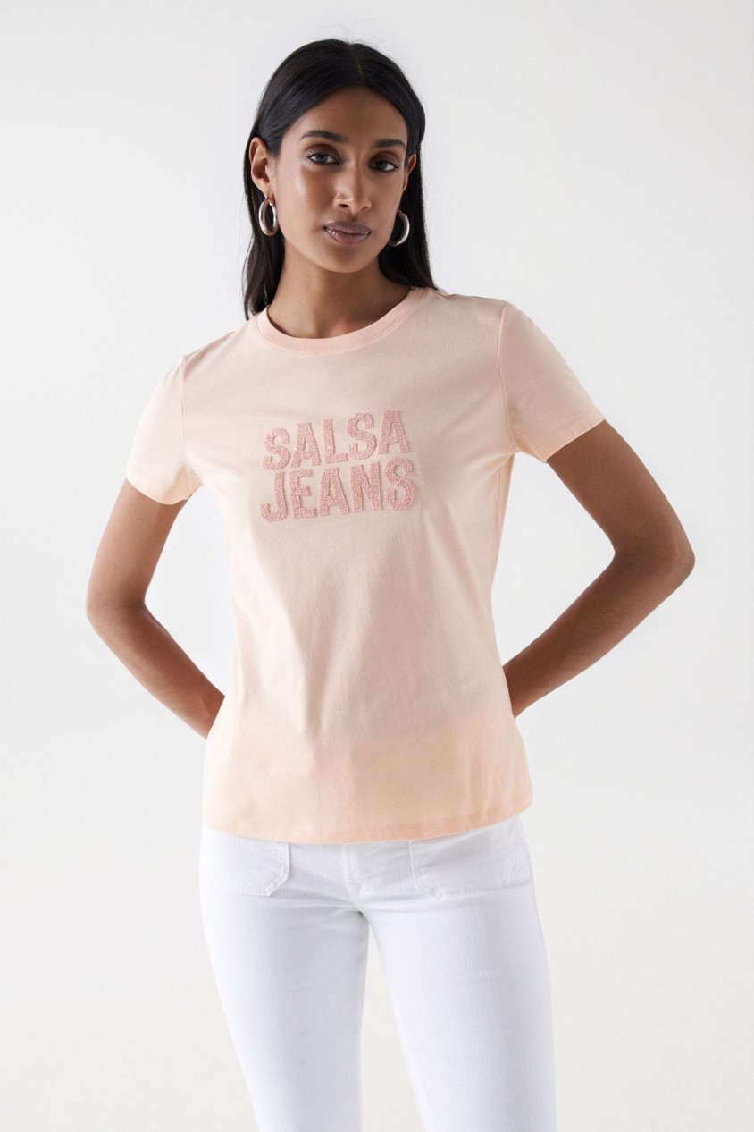 T-SHIRT AVEC LOGO SALSA ET PERLES