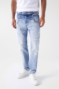 CRAFT SERIES TAPERED-JEANS IM DESTROYED-LOOK