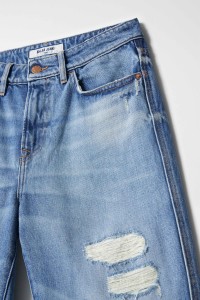 TRUE-JEANS, CROPPED SLIM-PASSFORM, MIT RISSEN