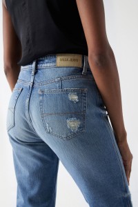 JEANS TRUE CROPPED SLIM COM RASGES