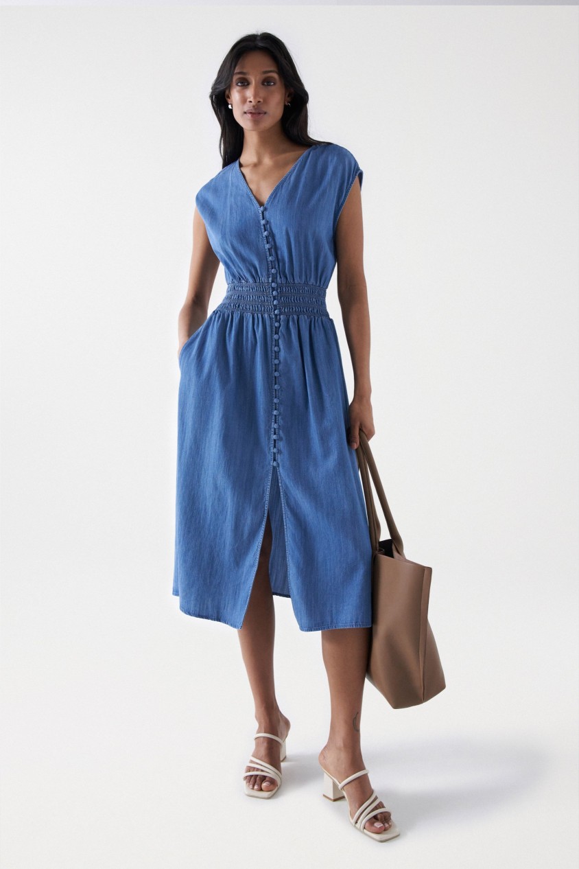 LIGHTDENIM MIDI DRESS