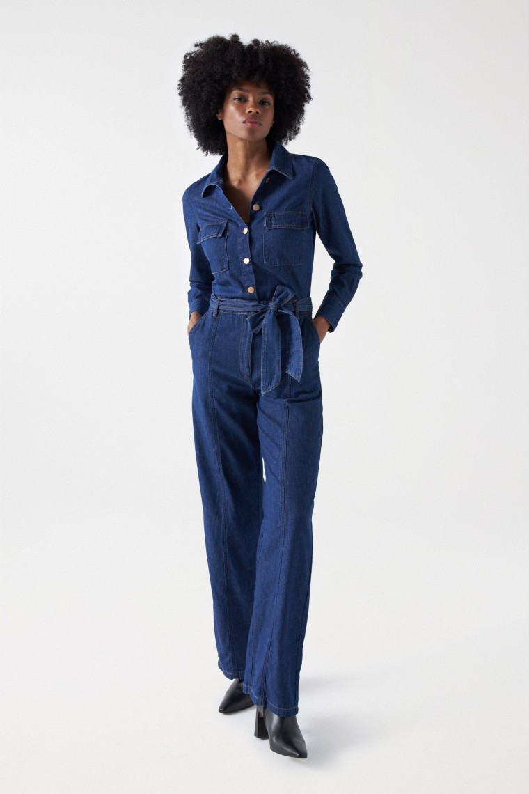 LIGHTDENIM STRAIGHT LEG JUMPSUIT