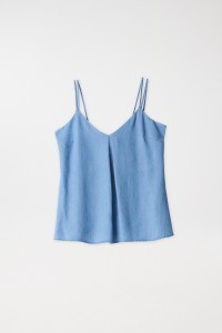 LIGHTDENIM TOP WITH PLEAT