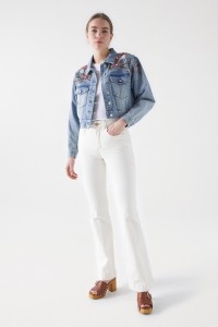 DENIM JACKET WITH EMBROIDERED DETAILS