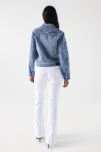 DENIM JACKET WITH GLITTERY APPLIQUS