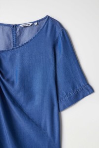 LIGHTDENIM BLOUSE WITH KNOT DETAIL