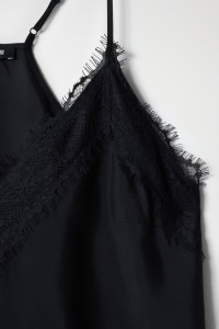 SATIN TOP WITH LACE DETAIL