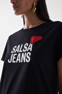 T-SHIRT WITH SALSA LOGO AND HEART DETAIL