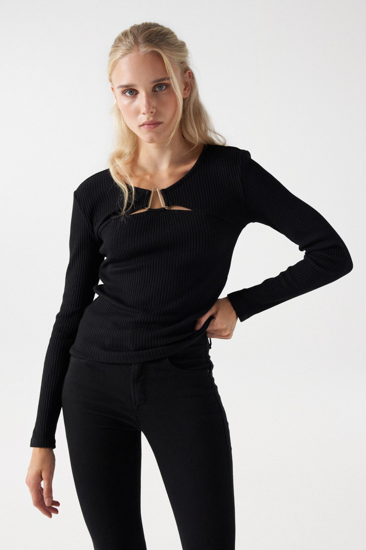 RIBBED JUMPER WITH APPLIQU