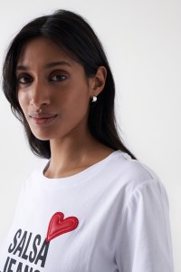 T-SHIRT WITH SALSA LOGO AND HEART DETAIL