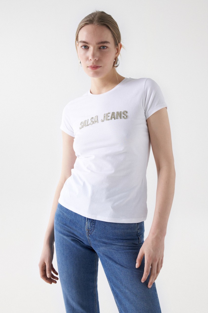 T-SHIRT WITH SALSA LOGO IN BEADS