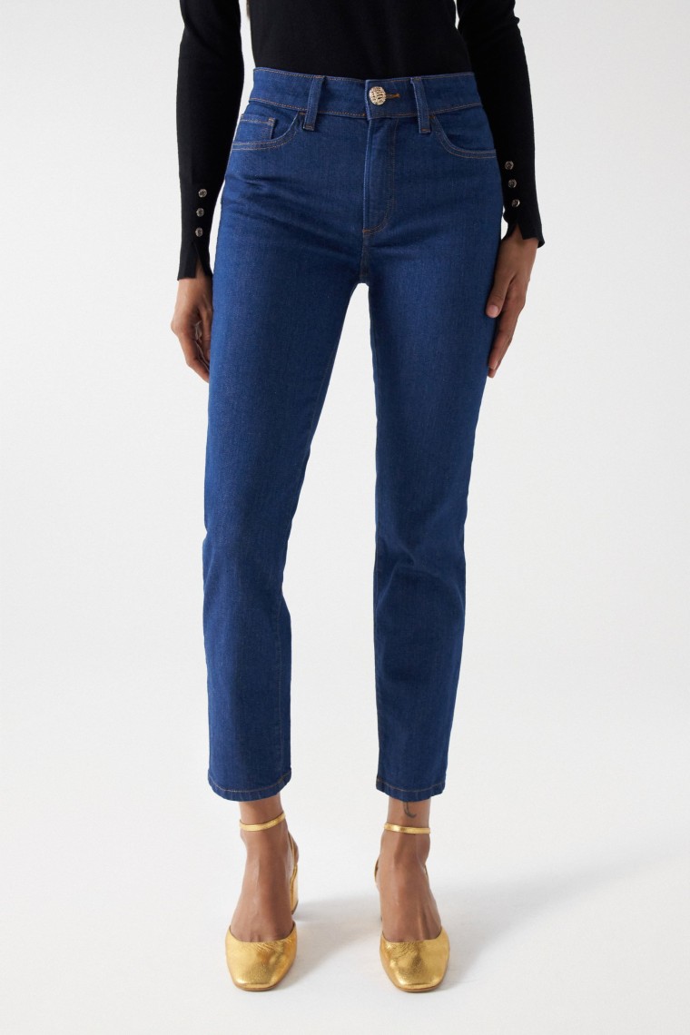 PANTALONES VAQUEROS DENIM DESTINY PUSH UP CROPPED SLIM